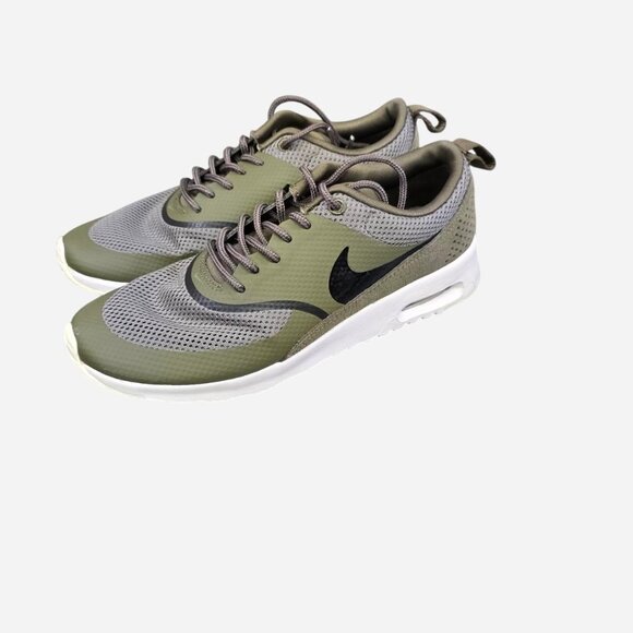 Women’s 7 Nike Air Max Thea Olive Green Black Running Shoe - Picture 1 of 6